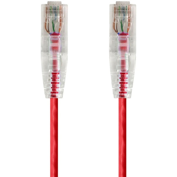 Monoprice SlimRun Cat6 28AWG UTP Ethernet Network Cable, 5ft Red - American Tech Depot