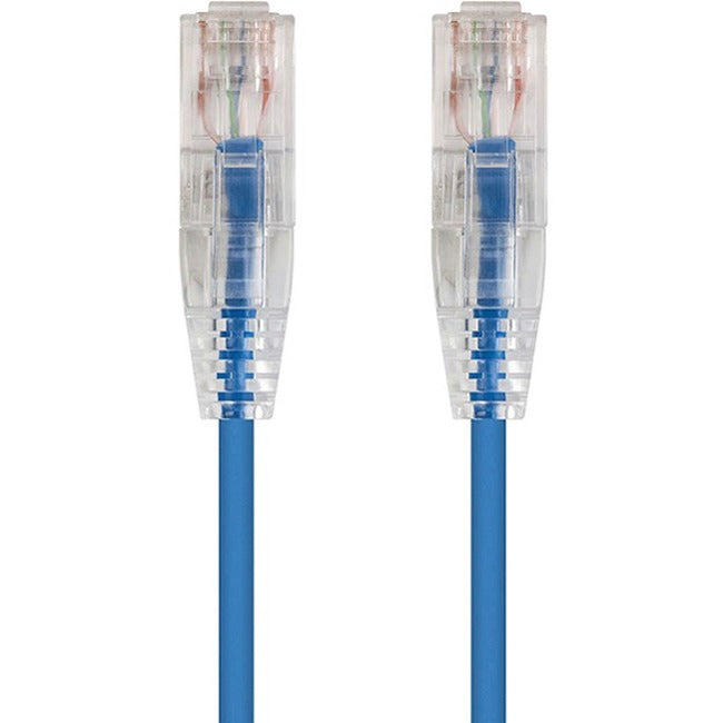 Monoprice SlimRun Cat6 28AWG UTP Ethernet Network Cable, 7ft Blue - American Tech Depot