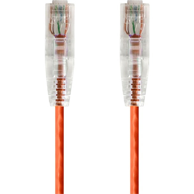 Monoprice SlimRun Cat6 28AWG UTP Ethernet Network Cable, 7ft Orange - American Tech Depot