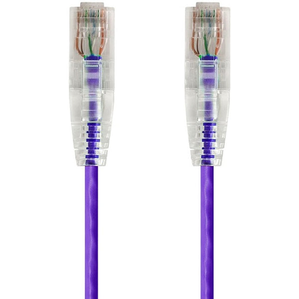 Monoprice SlimRun Cat6 28AWG UTP Ethernet Network Cable, 7ft Purple - American Tech Depot