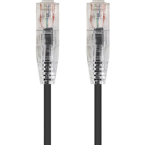 Monoprice SlimRun Cat6 28AWG UTP Ethernet Network Cable, 2ft Black - American Tech Depot