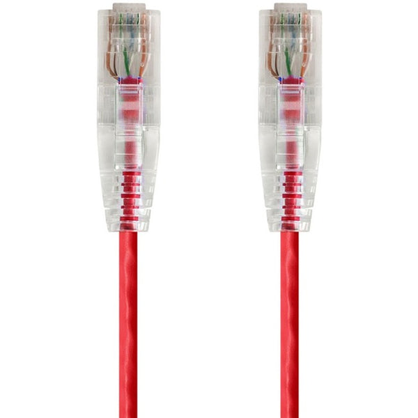 Monoprice SlimRun Cat6 28AWG UTP Ethernet Network Cable, 1ft Red - American Tech Depot