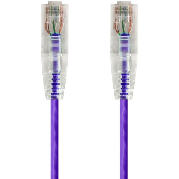 Monoprice SlimRun Cat6 28AWG UTP Ethernet Network Cable, 1ft Purple - American Tech Depot