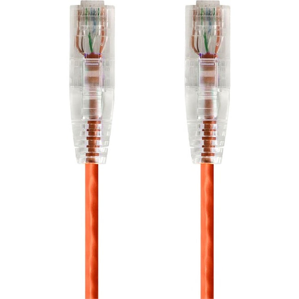 Monoprice SlimRun Cat6 28AWG UTP Ethernet Network Cable, 1ft Orange - American Tech Depot