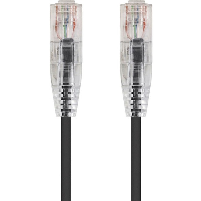 Monoprice SlimRun Cat6 28AWG UTP Ethernet Network Cable, 1ft Black - American Tech Depot