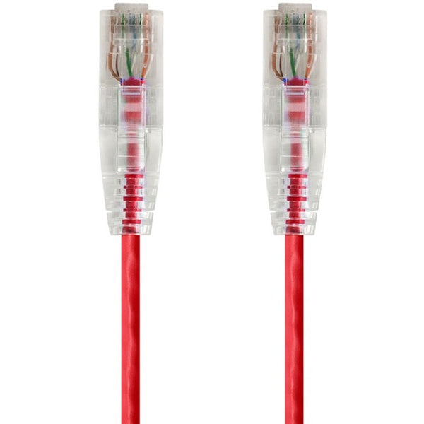 Monoprice SlimRun Cat6 28AWG UTP Ethernet Network Cable, 10ft Red - American Tech Depot