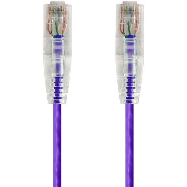 Monoprice SlimRun Cat6 28AWG UTP Ethernet Network Cable, 10ft Purple - American Tech Depot