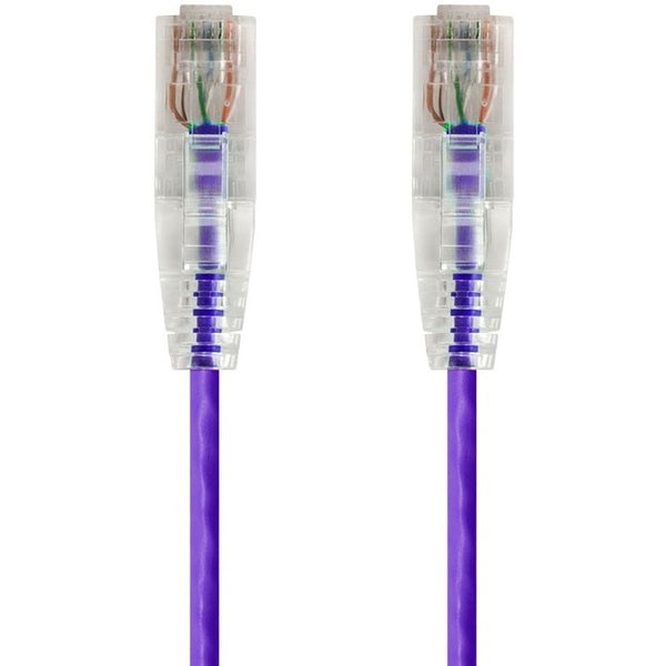 Monoprice SlimRun Cat6 28AWG UTP Ethernet Network Cable, 0.5ft Purple - American Tech Depot