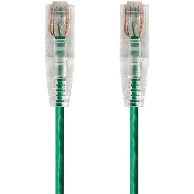 Monoprice SlimRun Cat6 28AWG UTP Ethernet Network Cable, 0.5ft Green - American Tech Depot