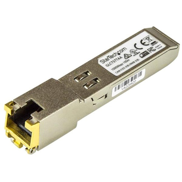 StarTech.com Cisco GLC-T Compatible SFP Module - 1000BASE-T - 1GE Gigabit Ethernet SFP SFP to RJ45 Cat6-Cat5e Transceiver - 100m