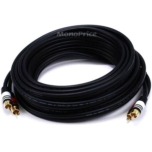 Monoprice 25ft Premium 2 RCA Plug-2 RCA Plug M-M 22AWG Cable - Black