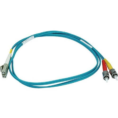 Monoprice 10Gb Fiber Optic Cable, LC-ST, Multi Mode, Duplex - 1 Meter (50-125 Type) - Aqua - American Tech Depot