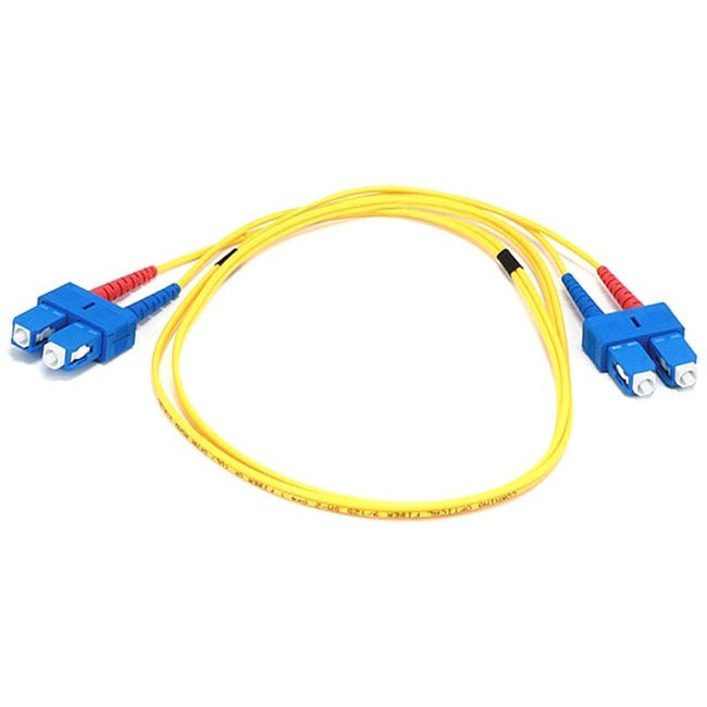 Monoprice Fiber Optic Cable, SC-SC, Single Mode, Duplex - 1 meter (9-125 Type) - Yellow - American Tech Depot