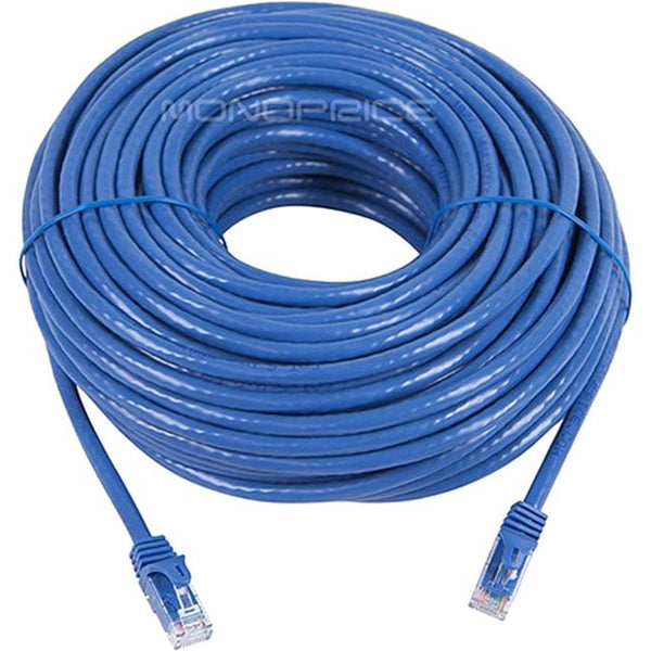 Monoprice FLEXboot Series Cat6 24AWG UTP Ethernet Network Patch Cable, 100ft Blue - American Tech Depot