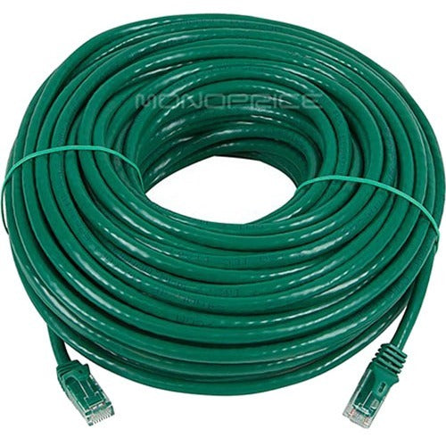 Monoprice FLEXboot Series Cat6 24AWG UTP Ethernet Network Patch Cable, 100ft Green - American Tech Depot