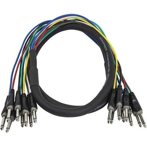 Monoprice 2 Meter (6ft) 8-Channel 1-4inch TS Male to 1-4inch TS Male Snake Cable - American Tech Depot