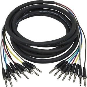 Monoprice 6 Meter (20ft) 8-Channel 1-4inch TRS Male to 1-4inch TRS Male Snake Cable - American Tech Depot