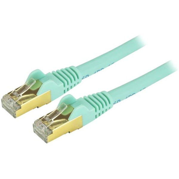 StarTech.com 20 ft CAT6a Ethernet Cable - 10 Gigabit Category 6a Shielded Snagless RJ45 100W PoE Patch Cord - 10GbE Aqua UL-TIA Certified - American Tech Depot