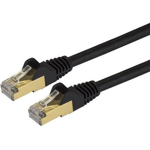 StarTech.com 2 ft CAT6a Ethernet Cable - 10 Gigabit Category 6a Shielded Snagless RJ45 100W PoE Patch Cord - 10GbE Black UL-TIA Certified - American Tech Depot