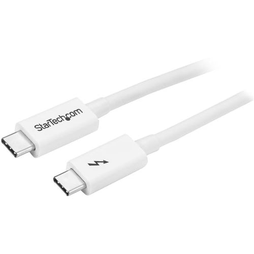 StarTech.com 1m Thunderbolt 3 Cable - 20Gbps - White - Thunderbolt - USB-C - DisplayPort Compatible - Thunderbolt 3 USB-C Cable - American Tech Depot