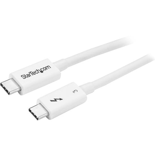 StarTech.com Thunderbolt 3 Cable - 0.5m - 1 ft - White - 4K 60Hz - 40Gbps - Passive - Thunderbolt Cable - USB Type C Charger - American Tech Depot