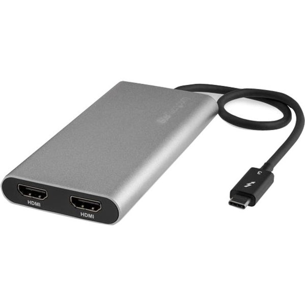 StarTech.com Thunderbolt 3 to Dual HDMI 2.0 Adapter - 4K 60Hz Dual Monitor TB3 HDMI Video Adapter - Thunderbolt 3 Certified -Mac & Windows - American Tech Depot