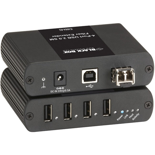 Black Box USB Extender - Single-Mode Fiber, 4-Port