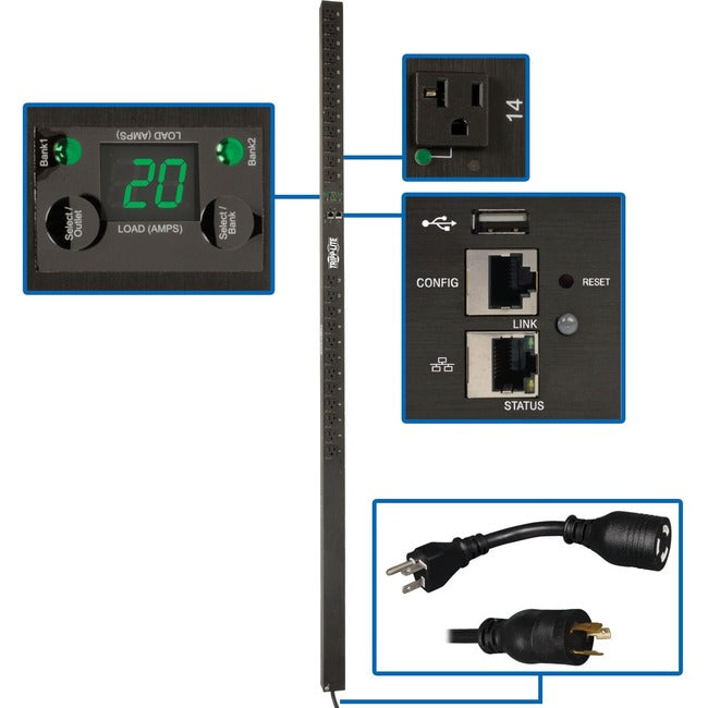 Tripp Lite PDU Switched 120V 20A 24 5-15-20R L5-20P LX Interface 0URM TAA