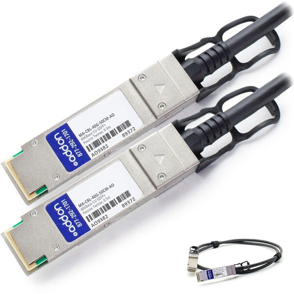 AddOn Cisco Meraki MA-CBL-40G-50CM Compatible TAA Compliant 40GBase-CU QSFP+ to QSFP+ Direct Attach Cable (Passive Twinax, 0.5m) - American Tech Depot