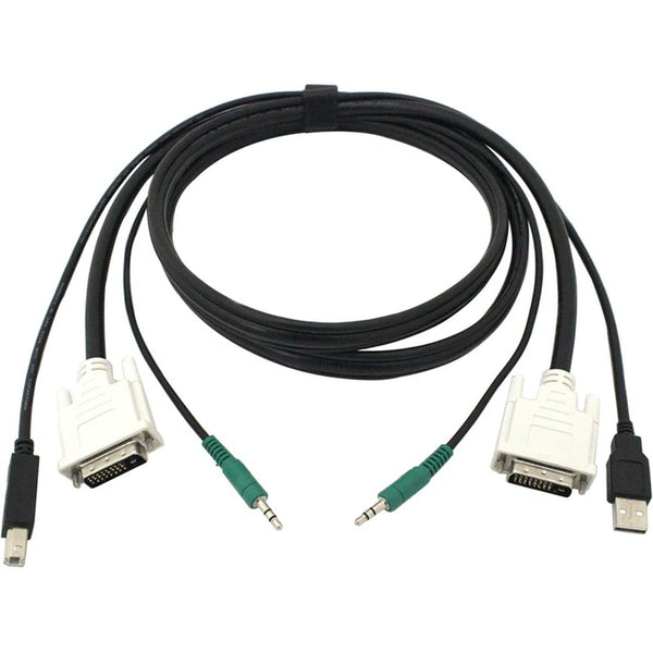 Black Box Secure DVI KVM Cable - USB A-B, 3.5mm Audio, 6-ft. - American Tech Depot