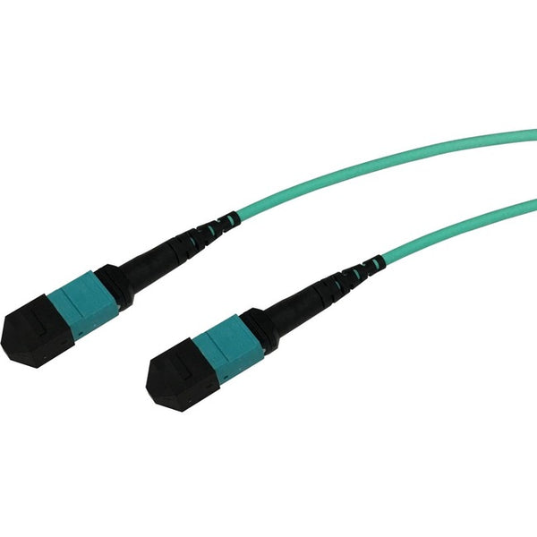 MTP?-MPO-Female to MTP?-MPO-Female Aqua Multimode OM4 50-125?m Cross-Over (Method B) 2 Meter Cable Assembly for 40G-100G QSFP+-QSFP28 Applications - American Tech Depot