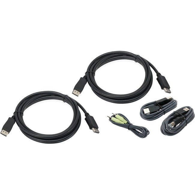 IOGEAR 10 Ft. Dual View DisplayPort, USB KVM Cable Kit with Audio (TAA)