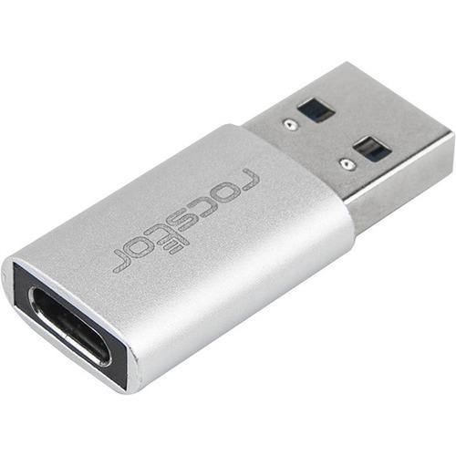 Rocstor Premium USB 3.0 to USB C Slim Aluminum Adapter - USB Type-C - 1 x Type 1 x USB 3.0 Type Male - 1 x Type C Female USB - Aluminum Case - USB 3.0 HI-SPEED USB TYPE A to USB-C M-F SLIM-COMPACT - American Tech Depot