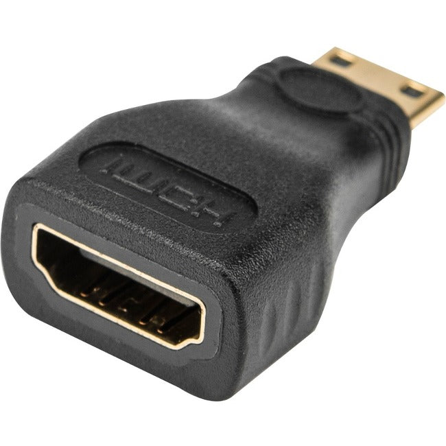 Rocstor Premium HDMI to HDMI Mini Adapter - F-M - 1 Pack - 1 x HDMI Female Digital Audio-Video - 1 x Mini Type C HDMI Male Digital Audio-Video - Gold Connector - Black - Adapter