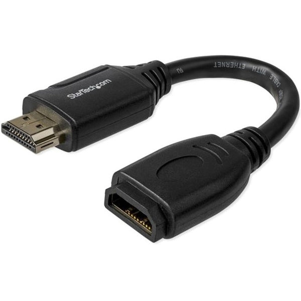 StarTech.com 6in High Speed HDMI Port Saver Cable with 4K 60Hz - Short HDMI 2.0 Male to Female Adapter Cable - Port Extender (HD2MF6INL) - American Tech Depot