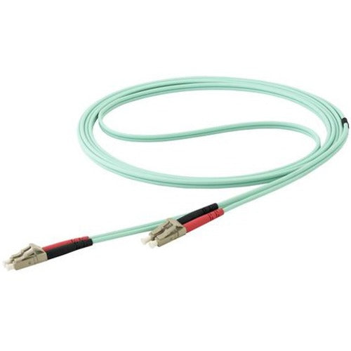 StarTech.com 10m OM4 LC to LC Multimode Duplex Fiber Optic Patch Cable- Aqua - 50-125 - Fiber Optic Cable - 40-100Gb - LSZH (450FBLCLC10) - American Tech Depot