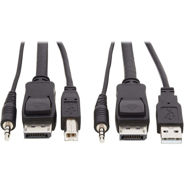 Tripp Lite DisplayPort KVM Cable Kit 3 in 1 4K USB 3.5 mm Audio 3xM-3xM 6ft - American Tech Depot