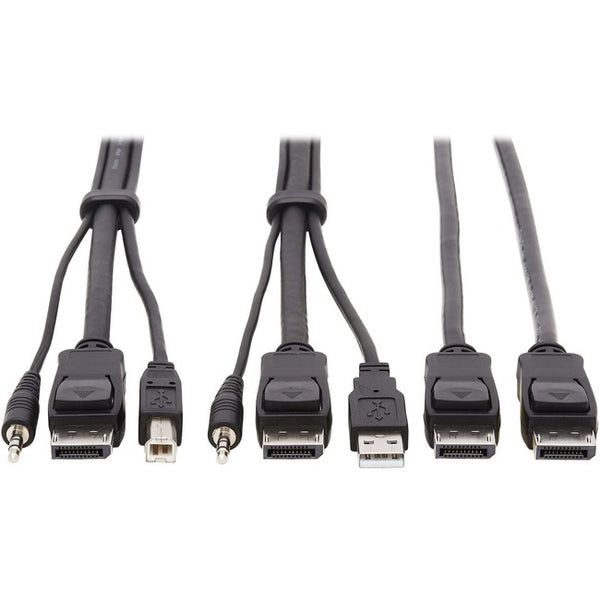 Tripp Lite Dual DisplayPort KVM Cable Kit 4K USB 3.5 mm Audio 3xM-3xM 6ft - American Tech Depot