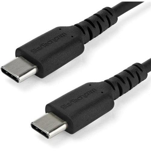 StarTech.com 1m USB C Charging Cable - Durable Fast Charge & Sync USB 3.1 Type C to C Charger Cord - TPE Jacket Aramid Fiber M-M 60W Black - American Tech Depot