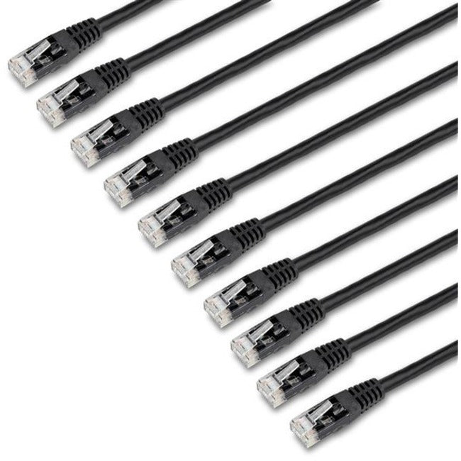 StarTech.com 6 ft. CAT6 Cable - 10 Pack - Black CAT6 Ethernet Cords - Molded RJ45 Connectors - ETL Verified - 24 AWG (C6PATCH6BK10PK) - American Tech Depot