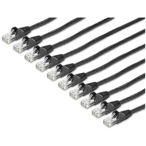 StarTech.com 15 ft. CAT6 Cable - 10 Pack - BlackCAT6 Patch Cable - Snagless RJ45 Connectors - Category 6 Cable - 24 AWG (N6PATCH15BK10PK) - American Tech Depot