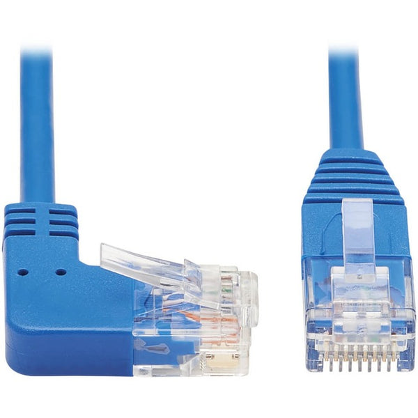 Tripp Lite Cat6 Ethernet Cable Right Angled UTP Slim Molded M-M Blue 1ft - American Tech Depot