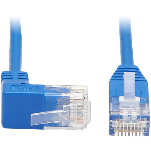 Tripp Lite Cat6 Ethernet Cable Up Angled UTP Slim Molded M-M RJ45 Blue 1ft - American Tech Depot