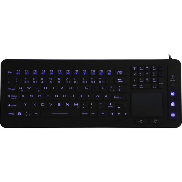 DSI WATERPROOF IP68 FULL SIZE LED BACKLIT KEYBOARD WITH TOUCHPAD