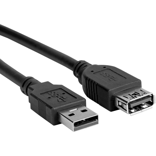 Rocstor USB Data Transfer Cable - 6 ft USB Data Transfer Cable - Type A Female USB - Type A Male USB - Extension Cable - Black - 1 6FT 1.83M F-M BLACK