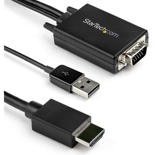 StarTech.com 2m VGA to HDMI Converter Cable with USB Audio Support - 1080p Analog to Digital Video Adapter Cable - Male VGA to Male HDMI - American Tech Depot