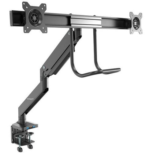 StarTech.com Desk Mount Dual Monitor Arm with USB & Audio - Slim Full Motion Dual Monitor VESA Mount up to 32" Displays - C-Clamp-Grommet