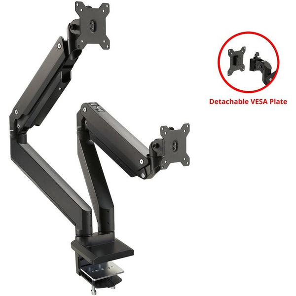 SIIG Dual Monitor Heavy-Duty Premium Aluminum Gas Spring Desk Mount