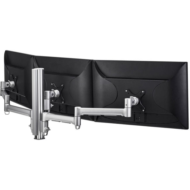 Atdec triple monitor arm desk mount - Flat and Curved up to 24in - VESA 75x75, 100x100