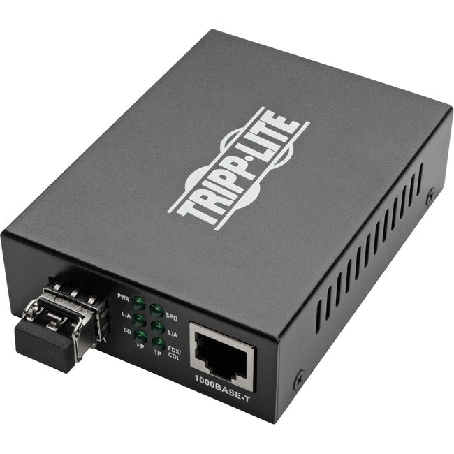 Tripp Lite Gigabit Multimode Fiber to Ethernet Media Converter, 10/100/1000 LC, International Power Supply, 850 nm, 550M (1804.46 ft.)